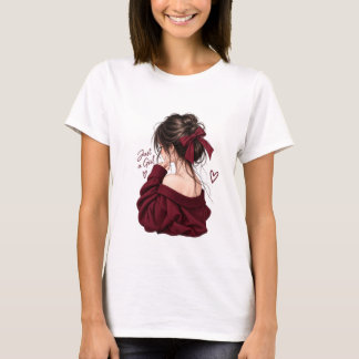 Schönes Mädchen Rotes Kleid T-Shirt | Feminine Mod