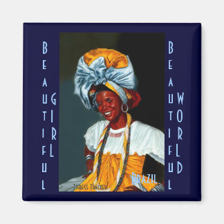 Schönes Mädchen, schönes World Magnet