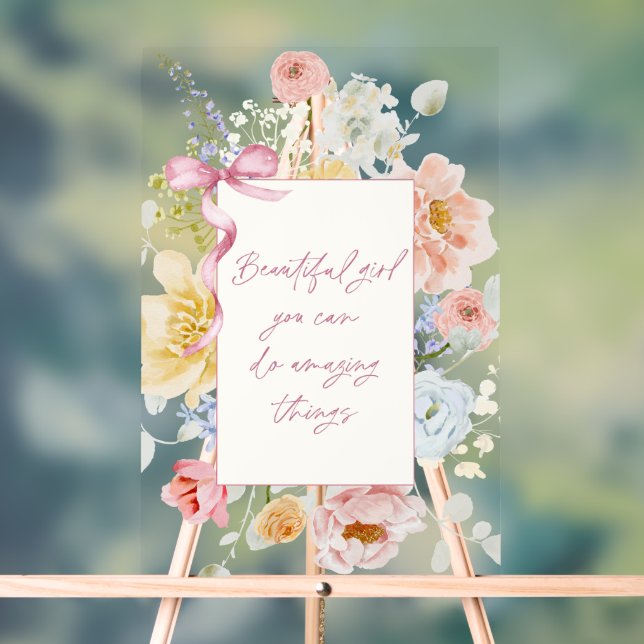 Schönes Mädchen Sie können Phantastische Dinge tun Acrylschild (Neutral)