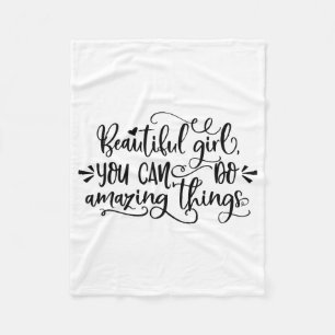 Schönes Mädchen Sie können Phantastischen Dinge tu Fleecedecke