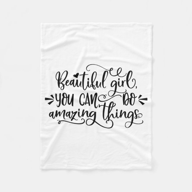 Schönes Mädchen Sie können Phantastischen Dinge tu Fleecedecke (Vorderseite)