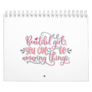 Schönes Mädchen Sie können Phantastischen Dinge tu Kalender