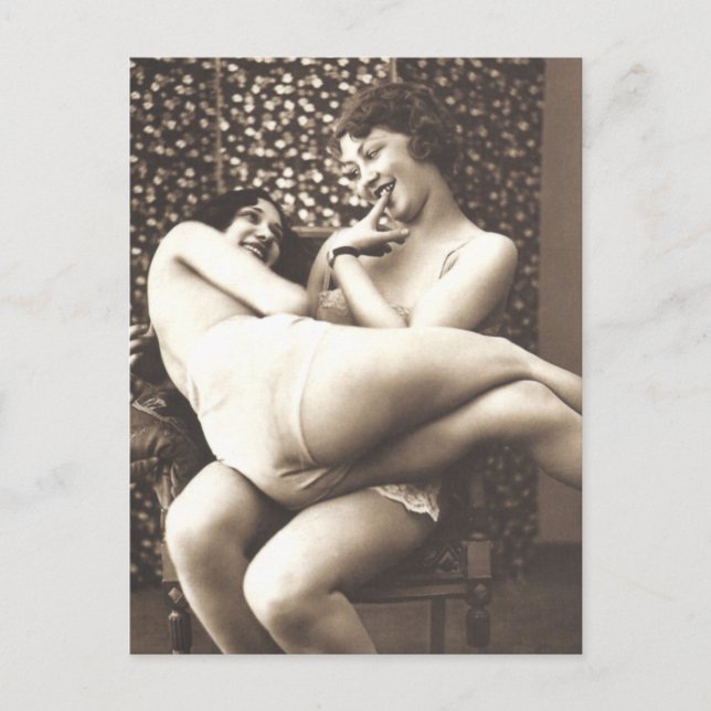 Schönes Mädchen Vintages Foto Postkarte (Vorderseite)