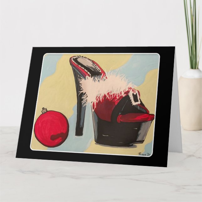 Schönes Mädchen Weihnachten 2020 Gemälde auf einem Karte (Vorderseite)