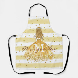 Schönes Mädchen Zeichne Royal Yellow Dress Schürze