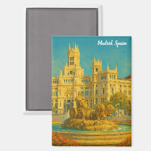 Schönes Madrid Spanien Vintage Reise Kunst Magnet