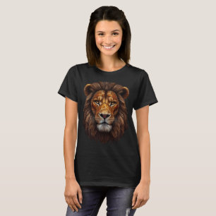 Schönes majestätisches Löwenportrait Mosaik Kunst T-Shirt