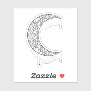 Schönes Mandala Moon Design Pattern Aufkleber