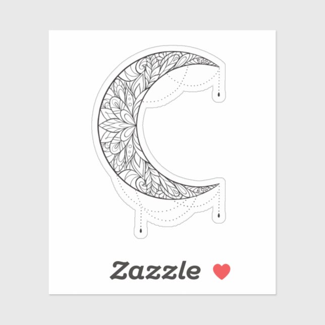 Schönes Mandala Moon Design Pattern Aufkleber (Blatt)