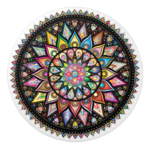 Schönes Mandala, verschiedene Farben Keramikknauf