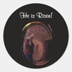 Schönes Maria Magdalena u. Jesuss leeres Grab Runder Aufkleber