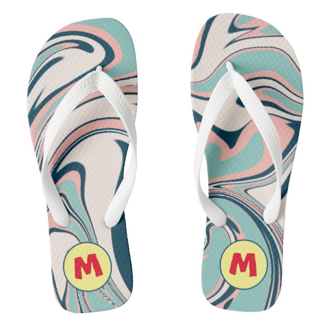 Schönes Marmor Blau Flip Flops (Fußbett)