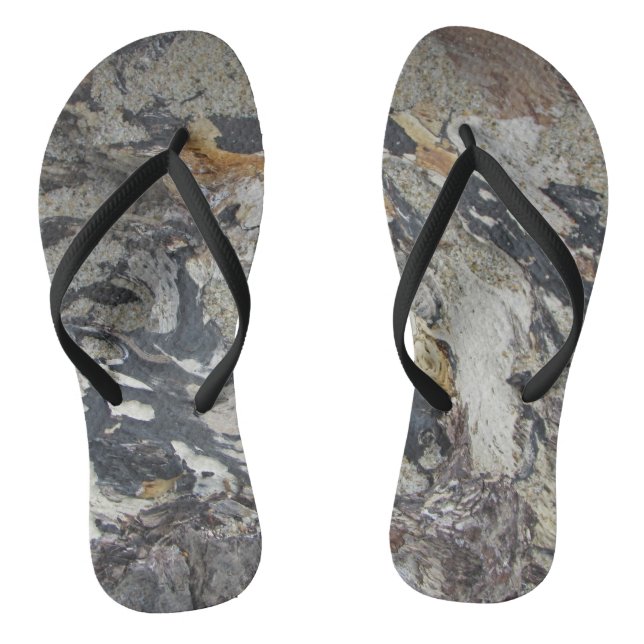 Schönes Marmorfarben Pazifischer Ozean Driftwood Flip Flops (Fußbett)