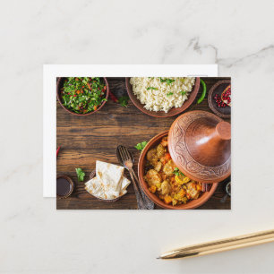 Schönes marokkanisches Tajine Marokko Küche Postkarte
