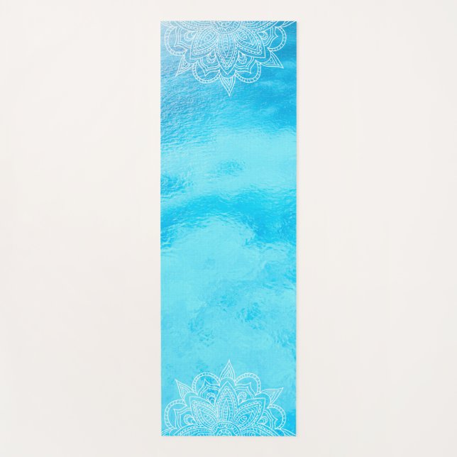 Schönes Meer Blau Farbe Mandala Yoga Mat Yogamatte (Vorderseite)