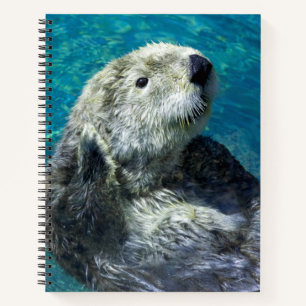Schönes Meer Otter Niedliches blaues Wasser Notizbuch