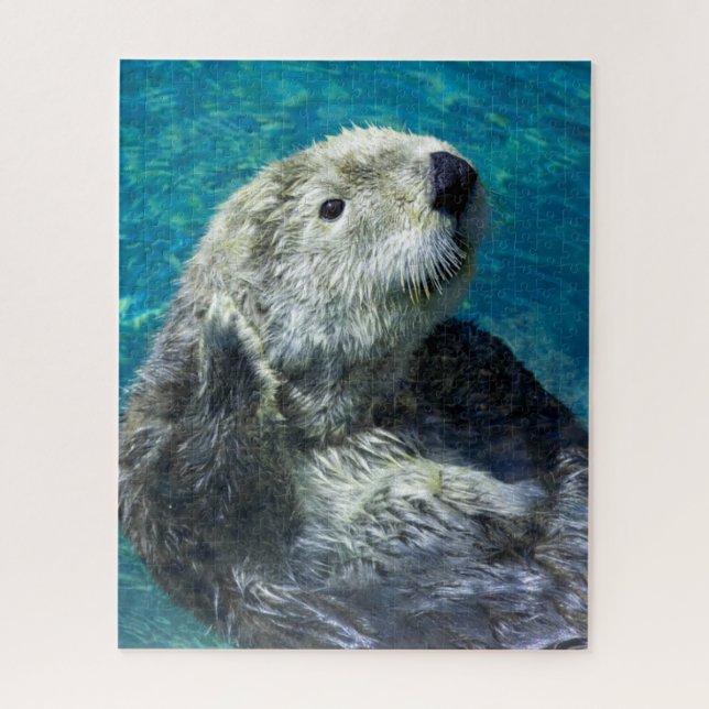 Schönes Meer Otter Niedliches blaues Wasser Puzzle (Vertikal)