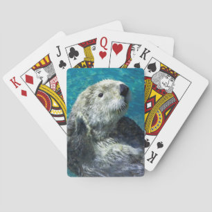 Schönes Meer Otter Niedliches blaues Wasser Spielkarten