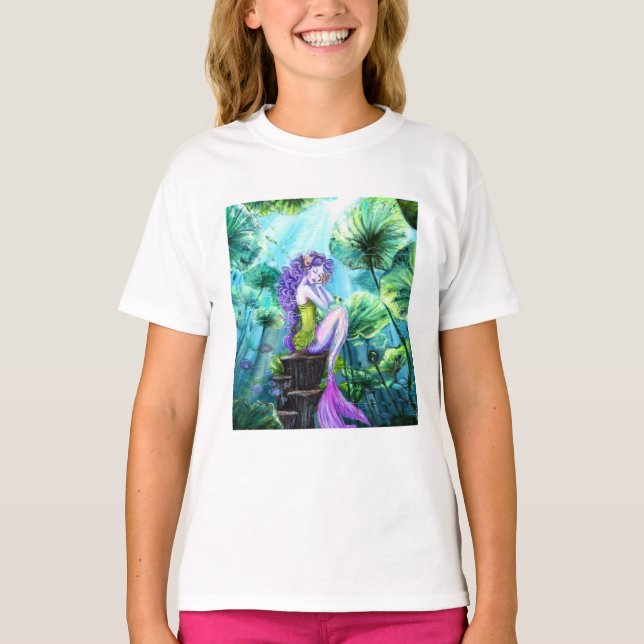 Schönes Meerjungfrau Mädchen T-Shirt (Vorderseite)