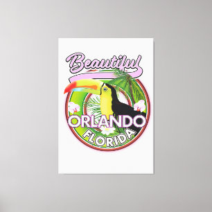Schönes Miami Orlando Reise Logo Leinwanddruck