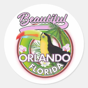 Schönes Miami Orlando Reise Logo Runder Aufkleber