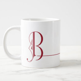 Schönes Minimalistisches Monogramm B Jumbo-Tasse