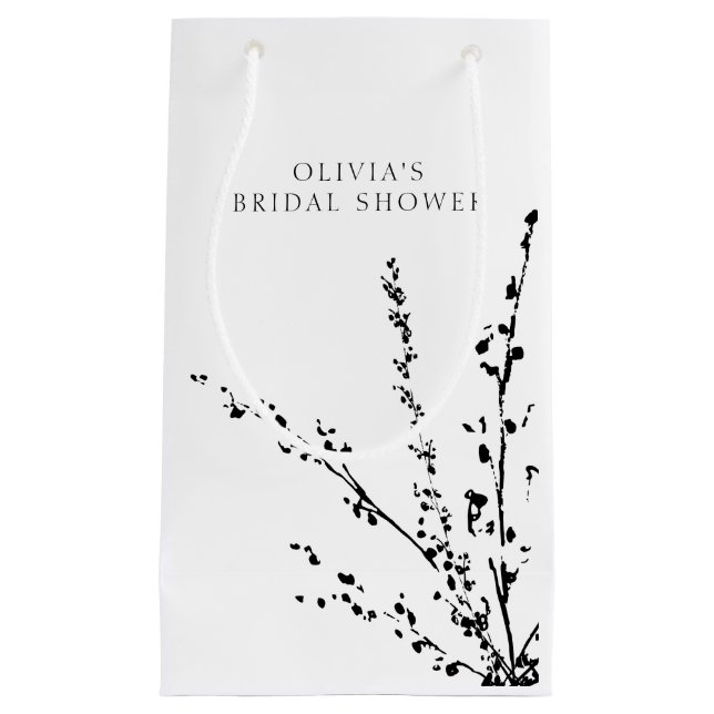 Schönes Minimalistisches weißes Brautparty Kleine Geschenktüte (Vorderseite)