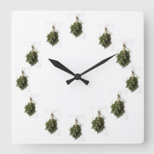 "SCHÖNES MISTLETOE" CHRISTMAS SCHLIESSEN QUADRATISCHE WANDUHR