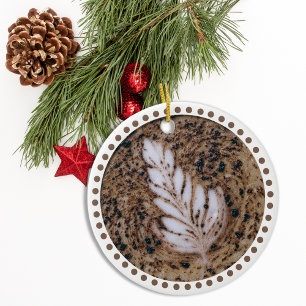 Schönes Mocha Blumengestein Keramik Ornament
