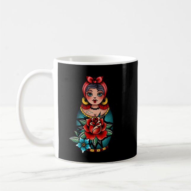 Schönes Model Russian Doll Russian Puppe Matryo Kaffeetasse (Links)