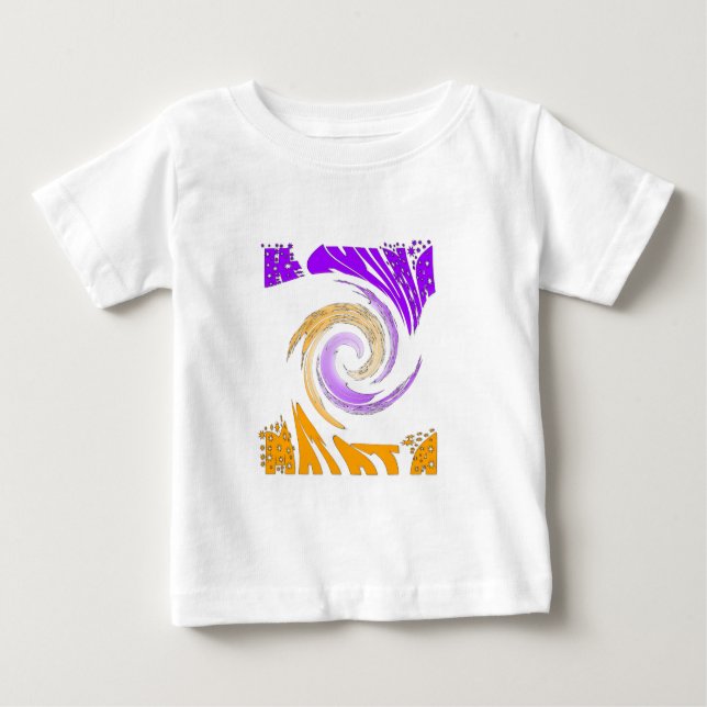 Schönes modernes Kunstdesign: Lila und Goldbrust Baby T-shirt (Vorderseite)