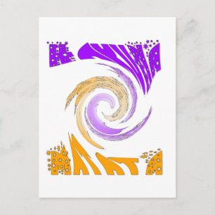 Schönes modernes Kunstdesign: Lila und Goldbrust Postkarte