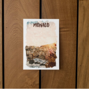 Schönes Monaco Sonnenuntergang Gemälde Postkarte