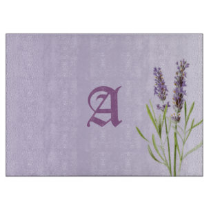 Schönes Monogramm Lavendel Schneidebrett