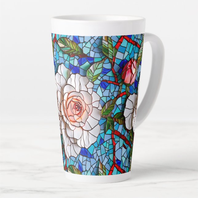 Schönes Mosaik-Blume-Muster Milchtasse (Rechte Ecke)