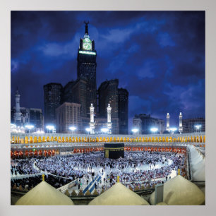 Schönes Moschee Nacht Mecca Islamisches Geschenk Poster