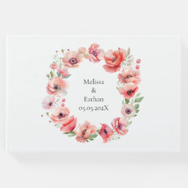 Schönes Motiv in Rosa und Rot-Mohn-Blume Gästebuch