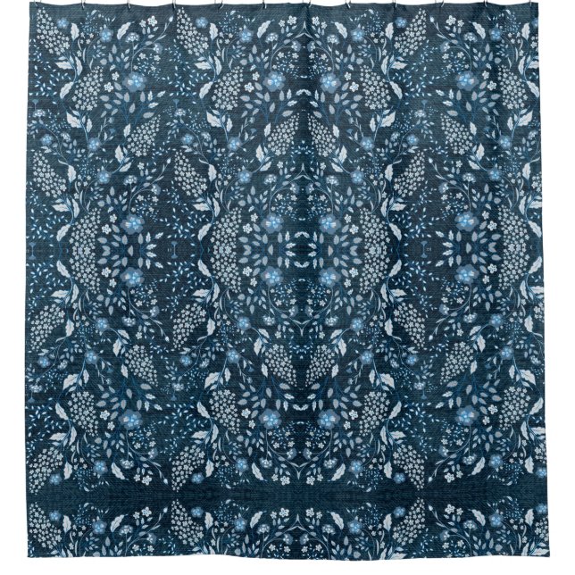 Schönes Muster der Wildblume auf grasbedecktem Hin Duschvorhang (Vorderseite)