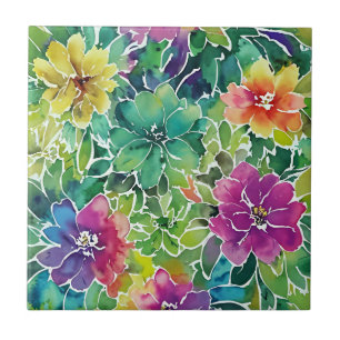 Schönes Muster für die Aquarellfarben-Blume Fliese