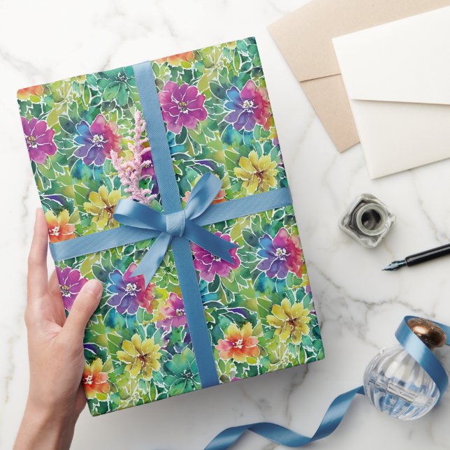 Schönes Muster für die Aquarellfarben-Blume Geschenkpapier (Schenken)