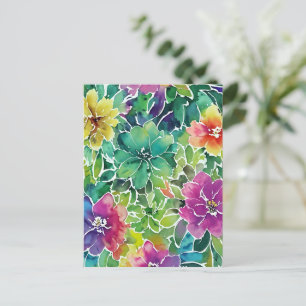 Schönes Muster für die Aquarellfarben-Blume Postkarte
