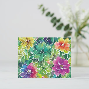 Schönes Muster für die Aquarellfarben-Blume Postkarte