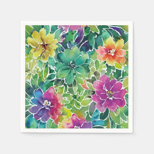 Schönes Muster für die Aquarellfarben-Blume Serviette