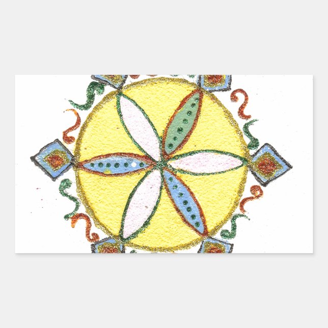 Schönes Muster für Inspiration-Star-Vektor Rechteckiger Aufkleber (Vorderseite)