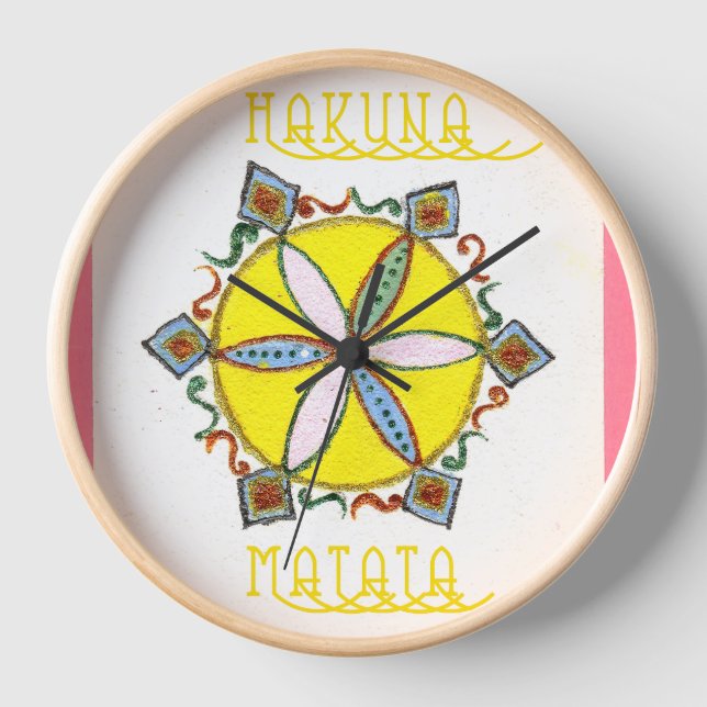 Schönes Muster für Inspiration-Star-Vektor Wanduhr (Vorderseite)