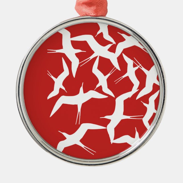 Schönes Muster für Vögel Ornament Aus Metall (Vorne)