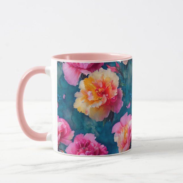 Schönes Muster in weichen rosa Blume Tasse (Links)