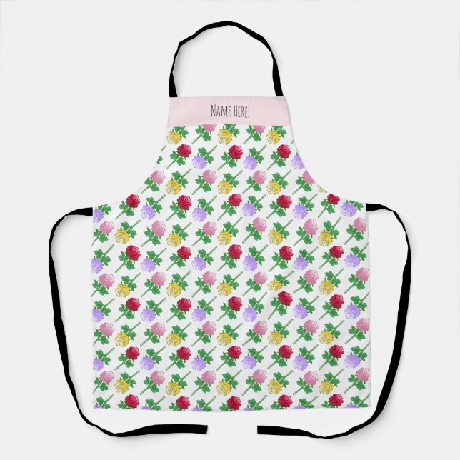 Schönes Muster mit farbenfrohen Rosen Schürze (Vorderseite)