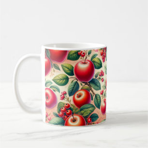 Schönes Muster mit roten Äpfeln Kaffeetasse