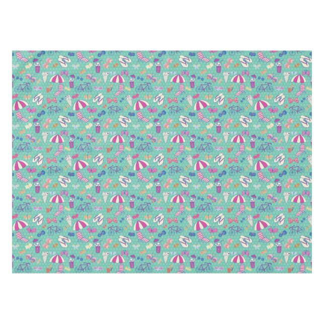 Schönes Muster mit Sommer-Elementen Tischdecke (Vorderseite (Horizontal))